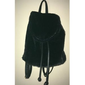 Faux fur mini backpack!